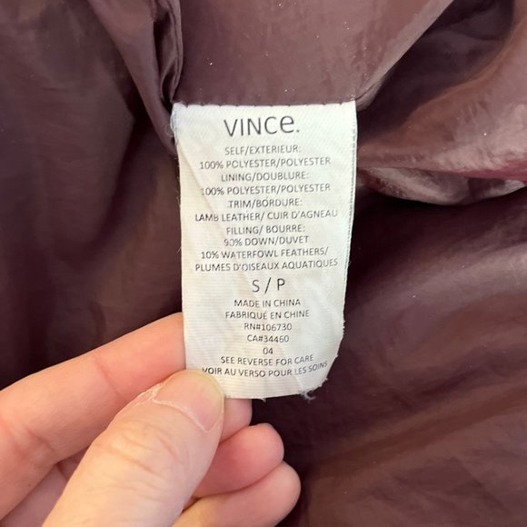 Vince shawl collar down puffer jacket/coat - Picture 9 of 10